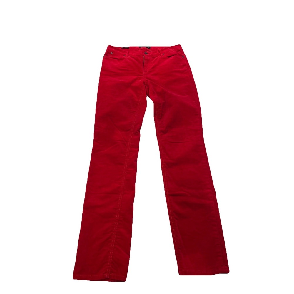 Talbots Womens Red Corduroy Pants Size 4 Straight Leg Five Pocket‎ Classic